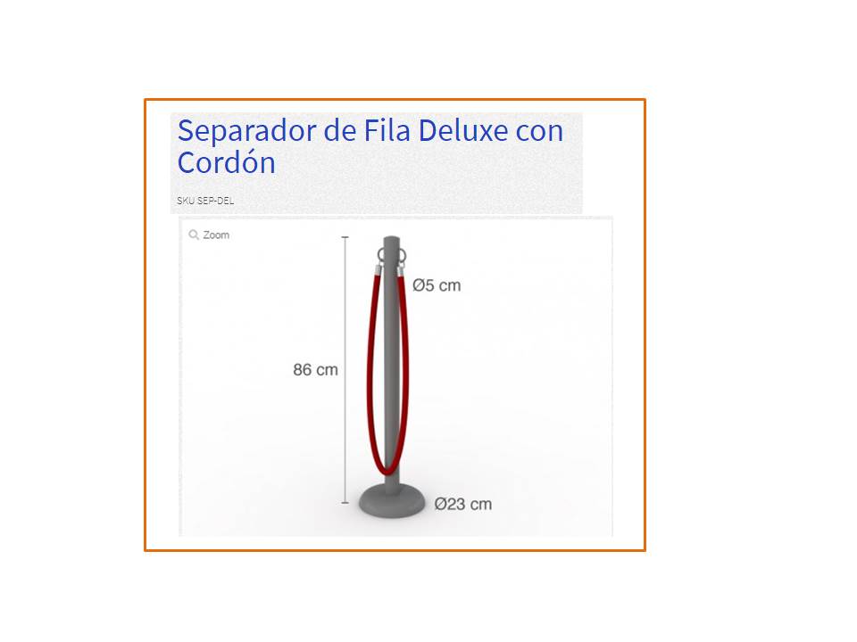 separador de fila deluxe con cordón