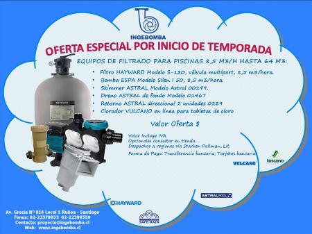kit de filtracion de piscina 8,5 m3/h ing1001-ingebomba-oferta $ 449.000