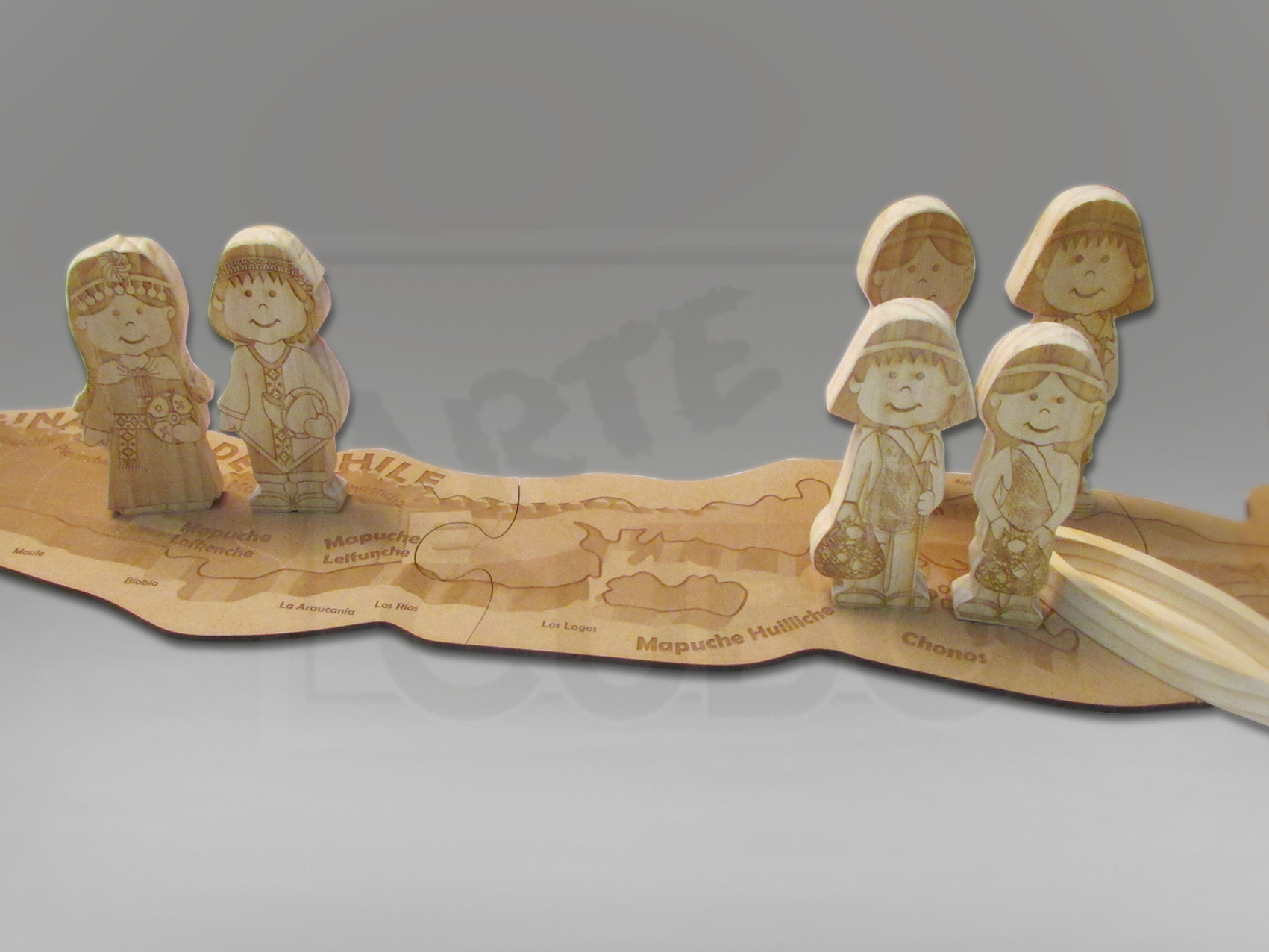 set etnias de madera de chile 26 piezas