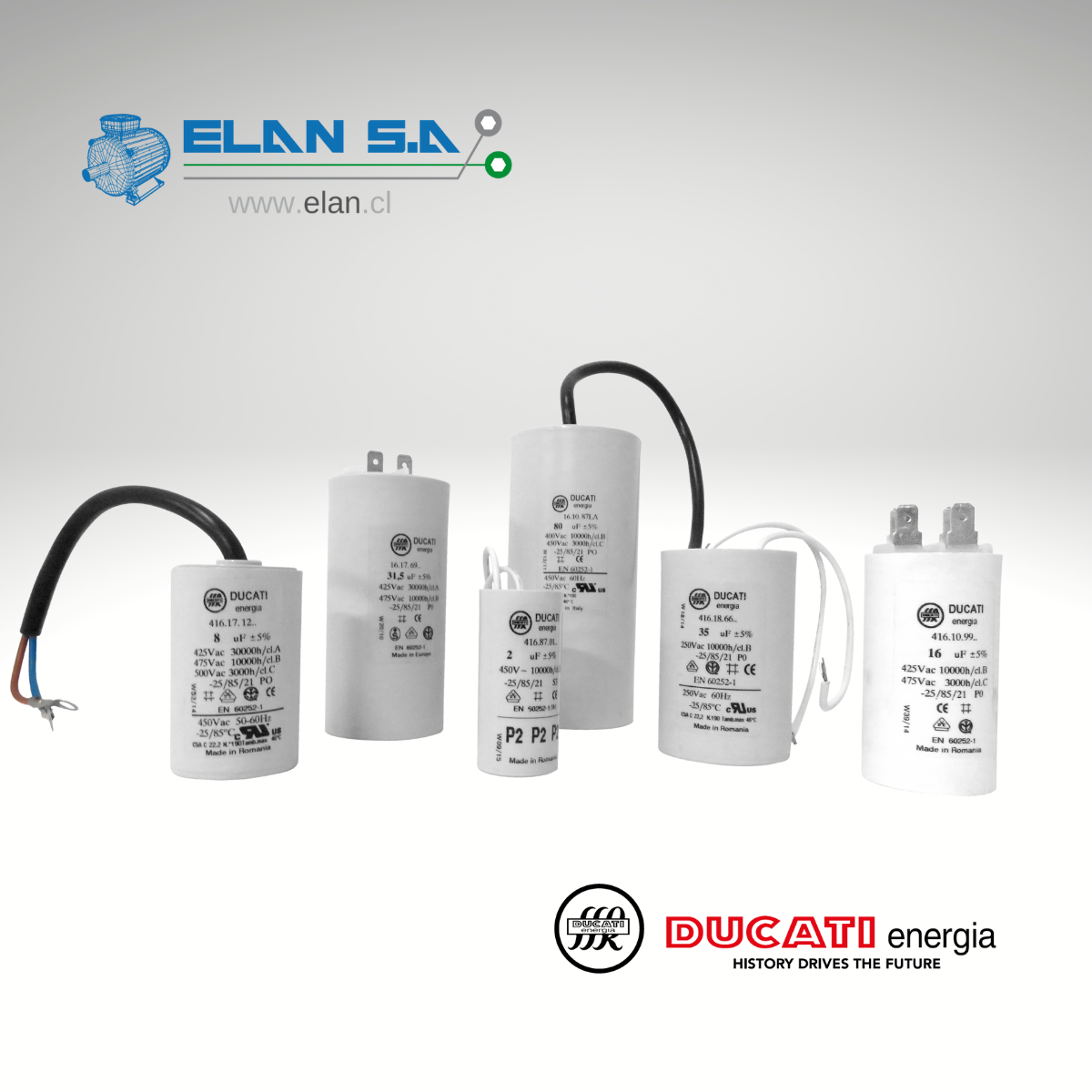 condensadores permanentes comar - ducati energia - Motores Eléctricos Elan